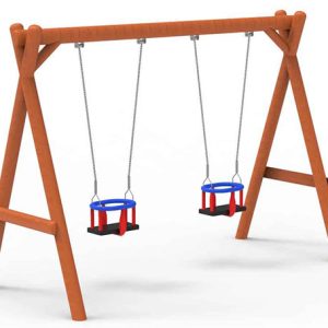 Natuurlijke dubbele babyschommel